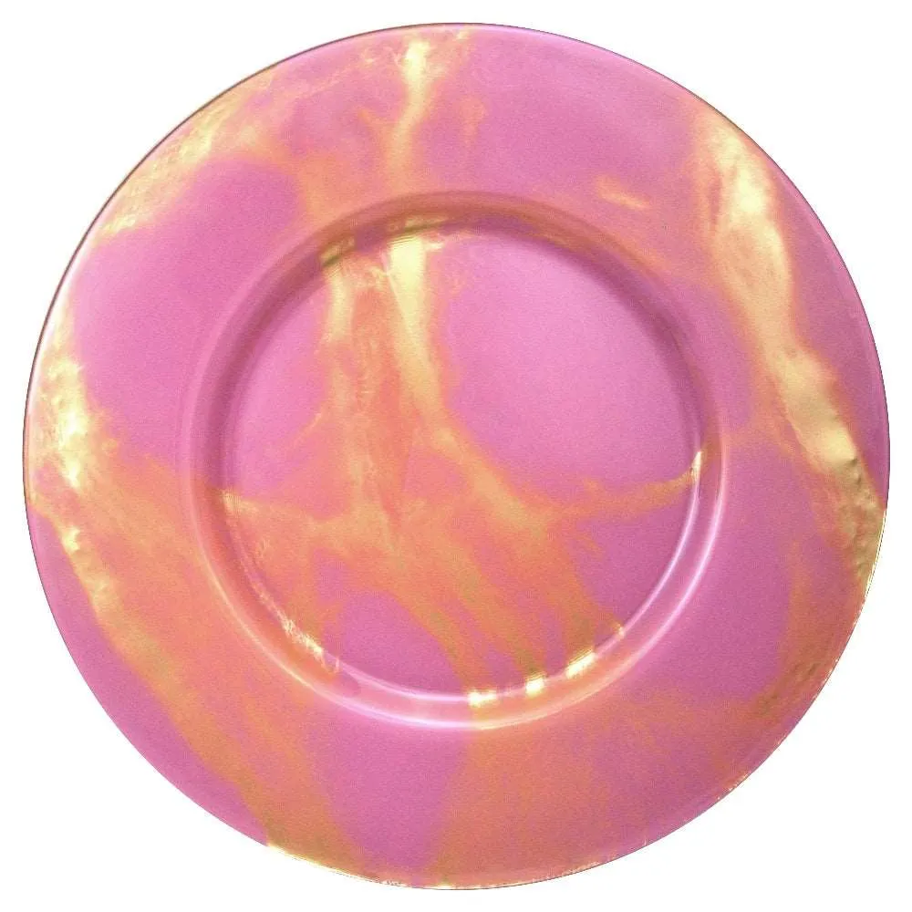 Thassos Charger Plate, Blush & Gold