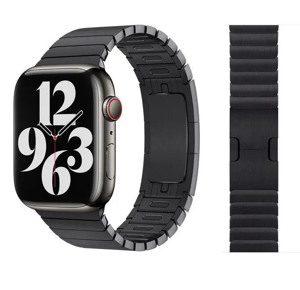 Ultra-Thin Solid Stainless-Steel Band Compatible with Apple Watch 41MM 40MM 38MM-Black