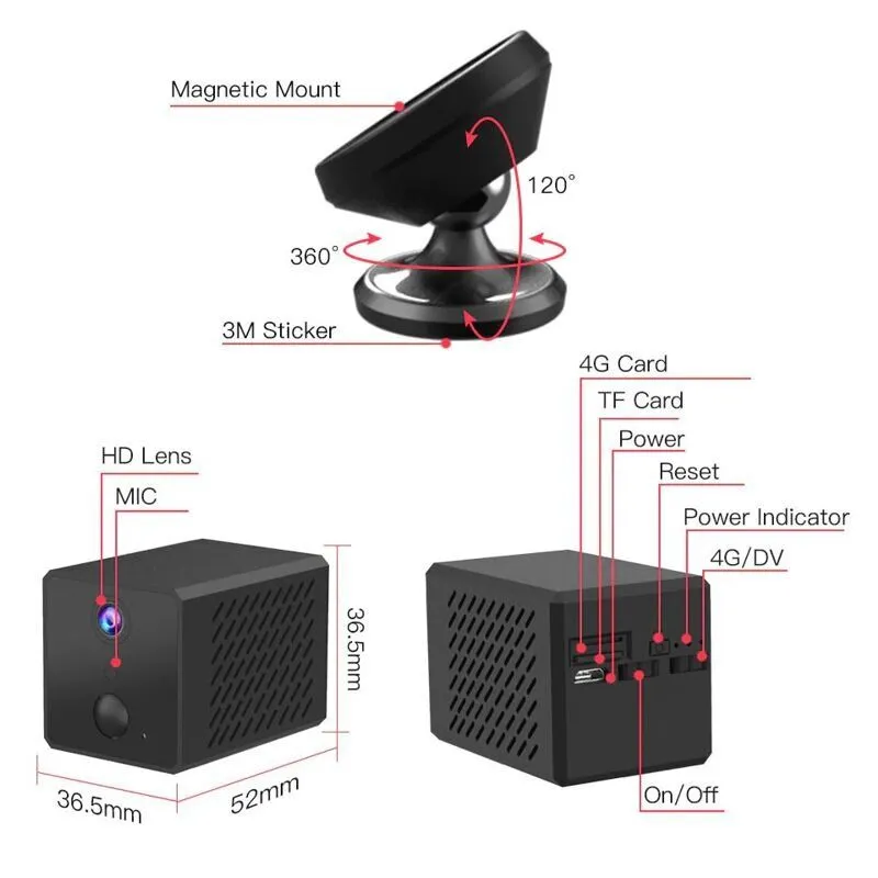 Vstarcam CB72, 4G kamera su integruota baterija