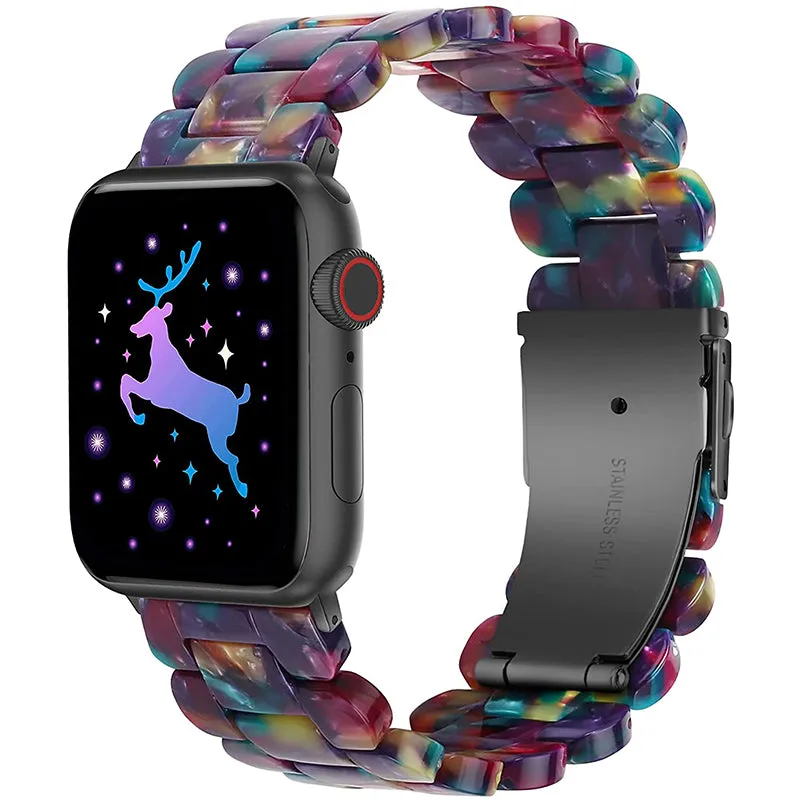 Wearlizer  Apple Watch Band Fashion Cute Resin Bands Lightweight Bracelet Strap with Metal Buckle for iWatch Series SE 6 5 4 3 2 1