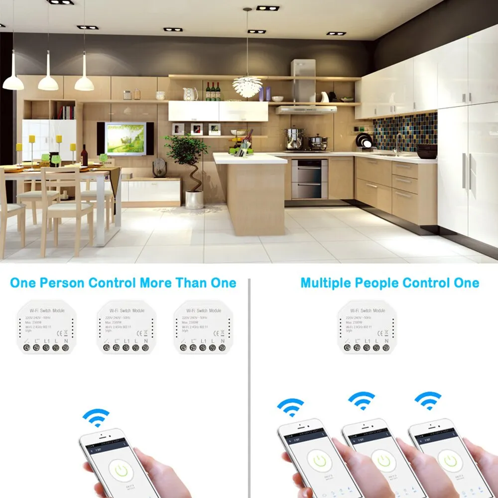 Wifi Smart Light Switch Automation Module Smart home Life/Tuya APP Remote Control,Works with Alexa Google Home 1/2 Way