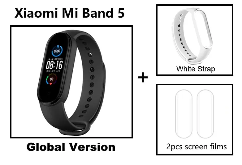 Xiaomi-relógio smartwatch mi band 5, esportivo, com monitor de frequência card