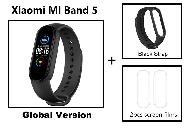 Xiaomi-relógio smartwatch mi band 5, esportivo, com monitor de frequência card