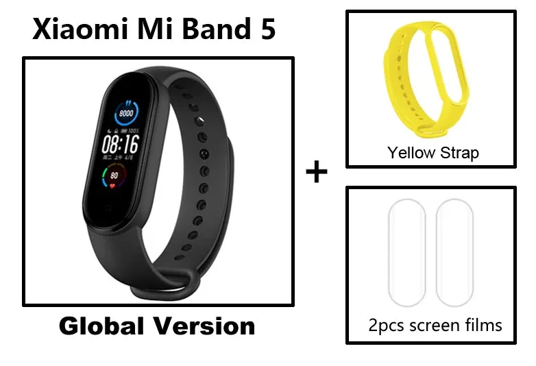 Xiaomi-relógio smartwatch mi band 5, esportivo, com monitor de frequência card