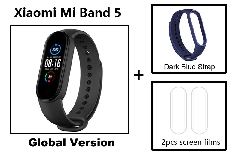 Xiaomi-relógio smartwatch mi band 5, esportivo, com monitor de frequência card