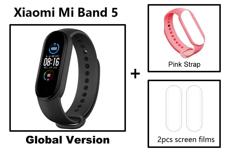 Xiaomi-relógio smartwatch mi band 5, esportivo, com monitor de frequência card