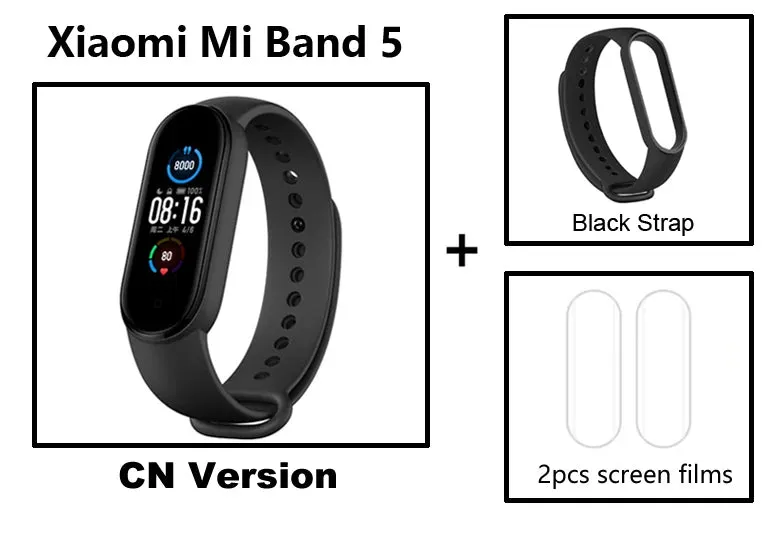 Xiaomi-relógio smartwatch mi band 5, esportivo, com monitor de frequência card