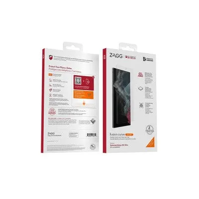 ZAGG Samsung Galaxy S22 Ultra Glass Fusion  Screen Protector with Anti-Microbial Technology